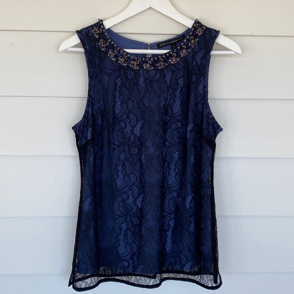 WHBM Embellished Sleeveless Top